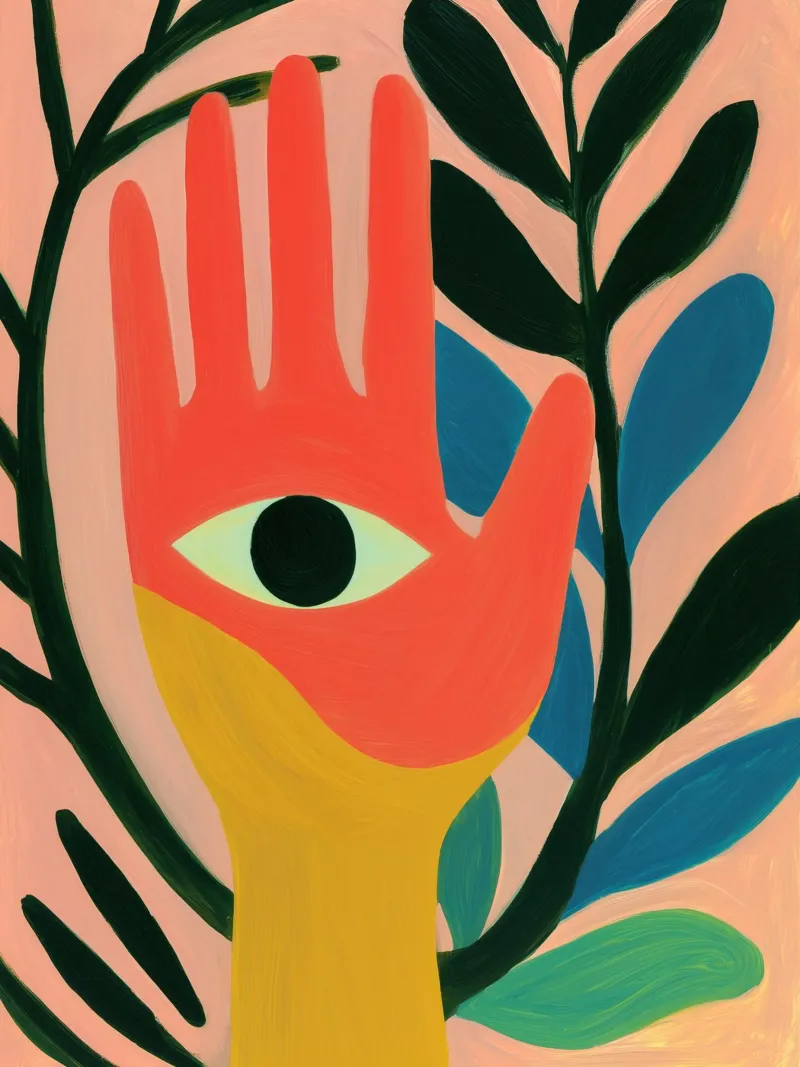 Hamsa - la mano di Fatima - simbolo di consapevolezza pellicola backlit da Autofocus