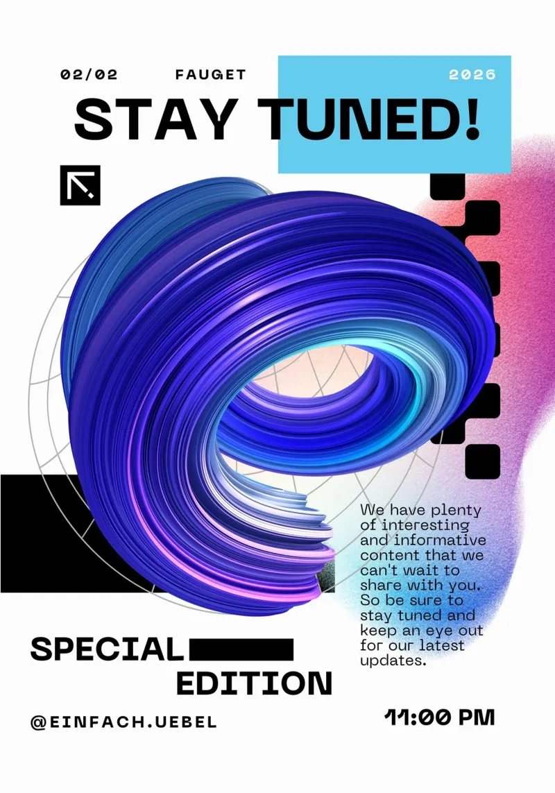 STAY TUNED poster con telaio in legno da Einfach Uebel