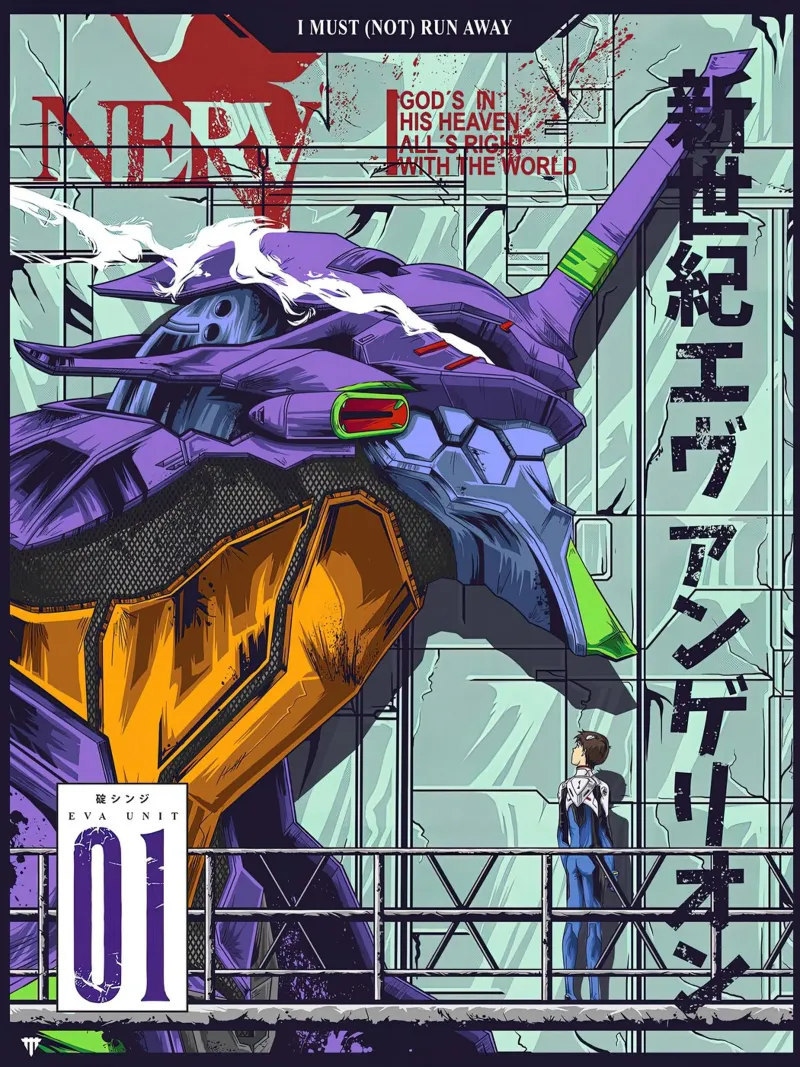 Evangelion - EVA 01 Poster a colori plexiglass da MERRSHOP