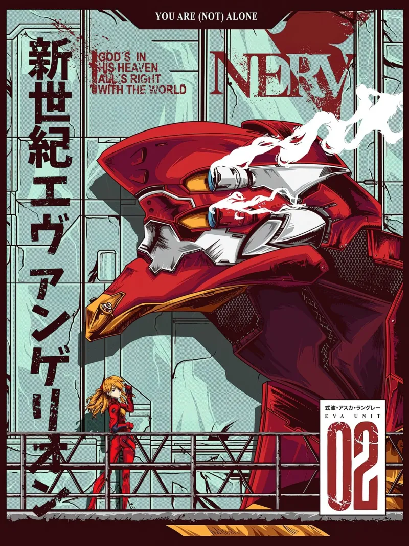 Evangelion - Poster a colori EVA 02 pellicola backlit da MERRSHOP