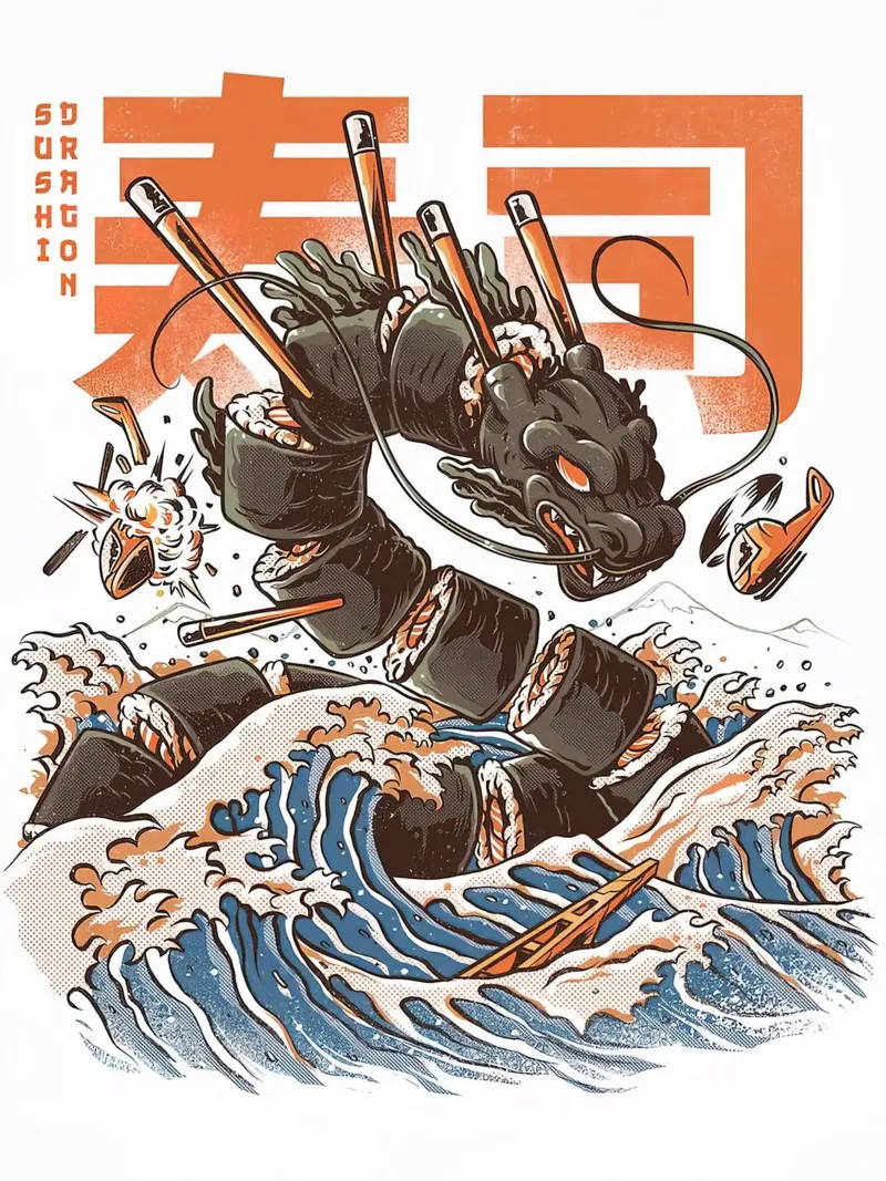 Großer Sushi-Drache Leinwand von MERRSHOP