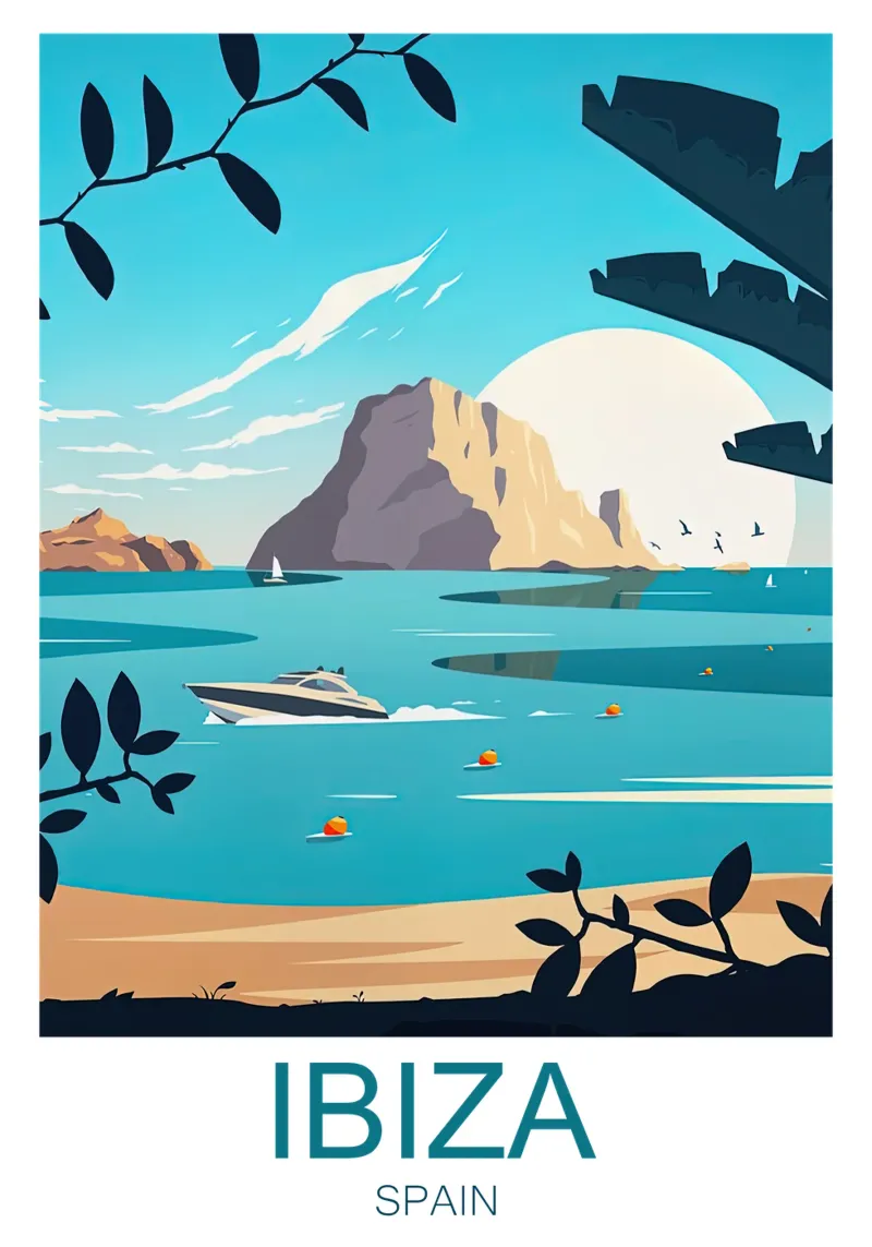 Stampa di viaggio Ibiza - Spagna poster da Liliestudio