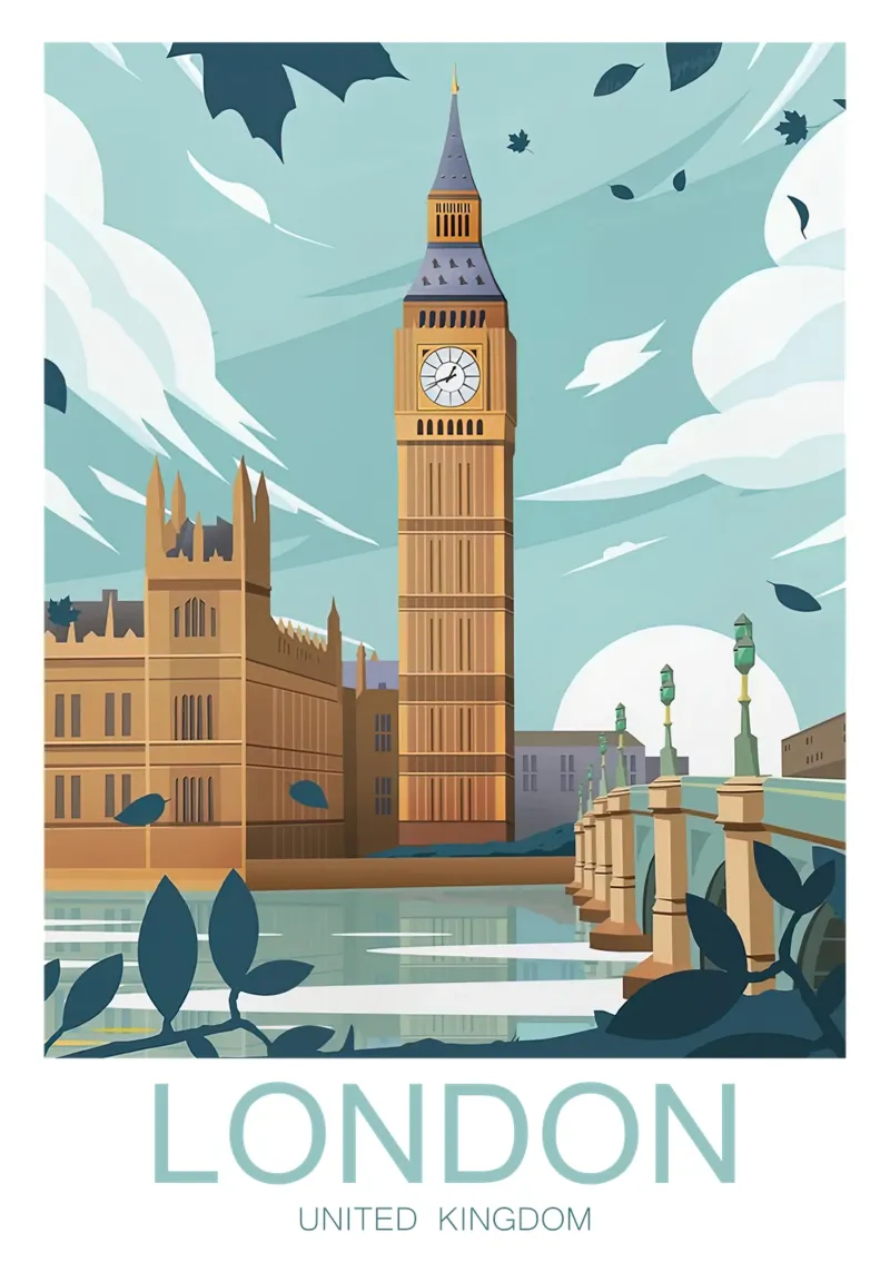Stampa tradizionale di Londra - Inghilterra poster da Liliestudio