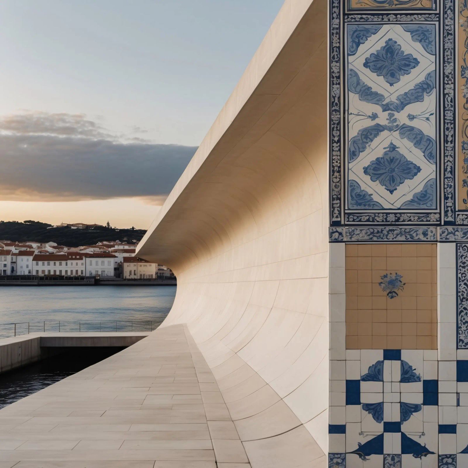 L'architecture moderne contraste avec les tuiles traditionnelles poster de DesignDoodle