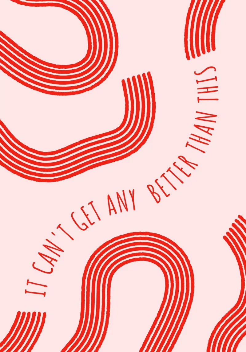 Stampa d'arte con linee astratte "It Can't Get Any Better" - Retro F pellicola backlit da ClubArt