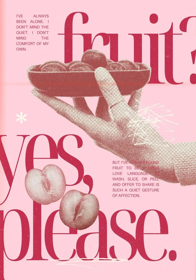 "Frutta? Sì, grazie" Retro Pop Art - Giocoso e unico poster con telaio in alluminio da ClubArt
