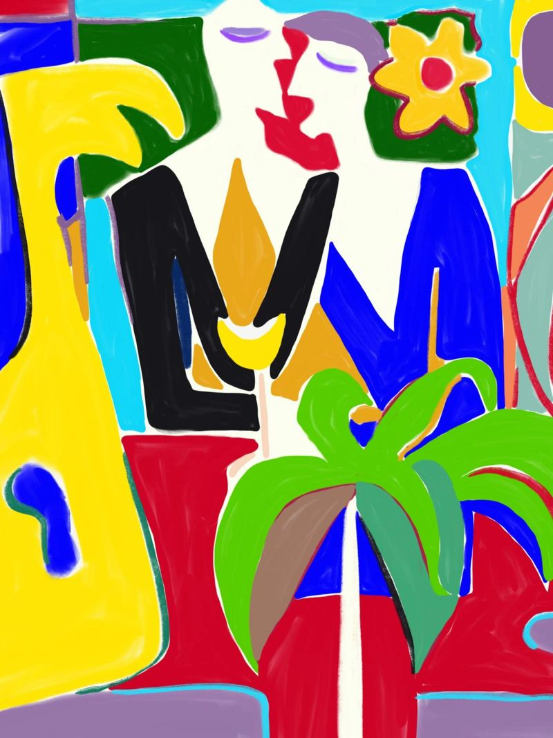 Vacaciones de amor tropicales poster con marco de aluminio de Little Dean