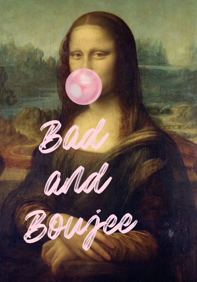 "Bad and Boujee Mona Lisa" Pop Art - Icónico y de moda metacrilato de ClubArt