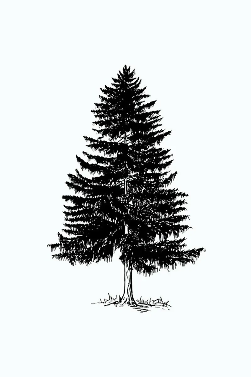 Vintage Holidays Tree poster con telaio in legno da Monika Strigel
