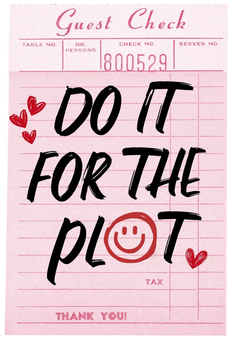 "Do It For The Plot" Retro Guest Check Art - Witty & Bold canvas by ClubArt
