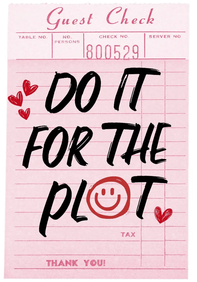 "Do It For The Plot" Retro-Gästescheck-Kunst - witzig und frech Backlit Folie von ClubArt
