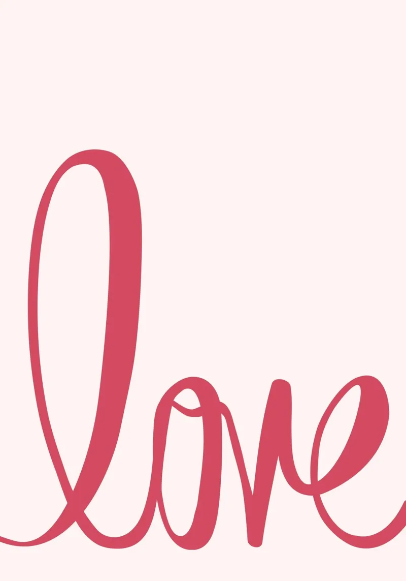 Kunstdruk "Love" Elegant Script - Minimalistisch & Romantisch canvas van ClubArt