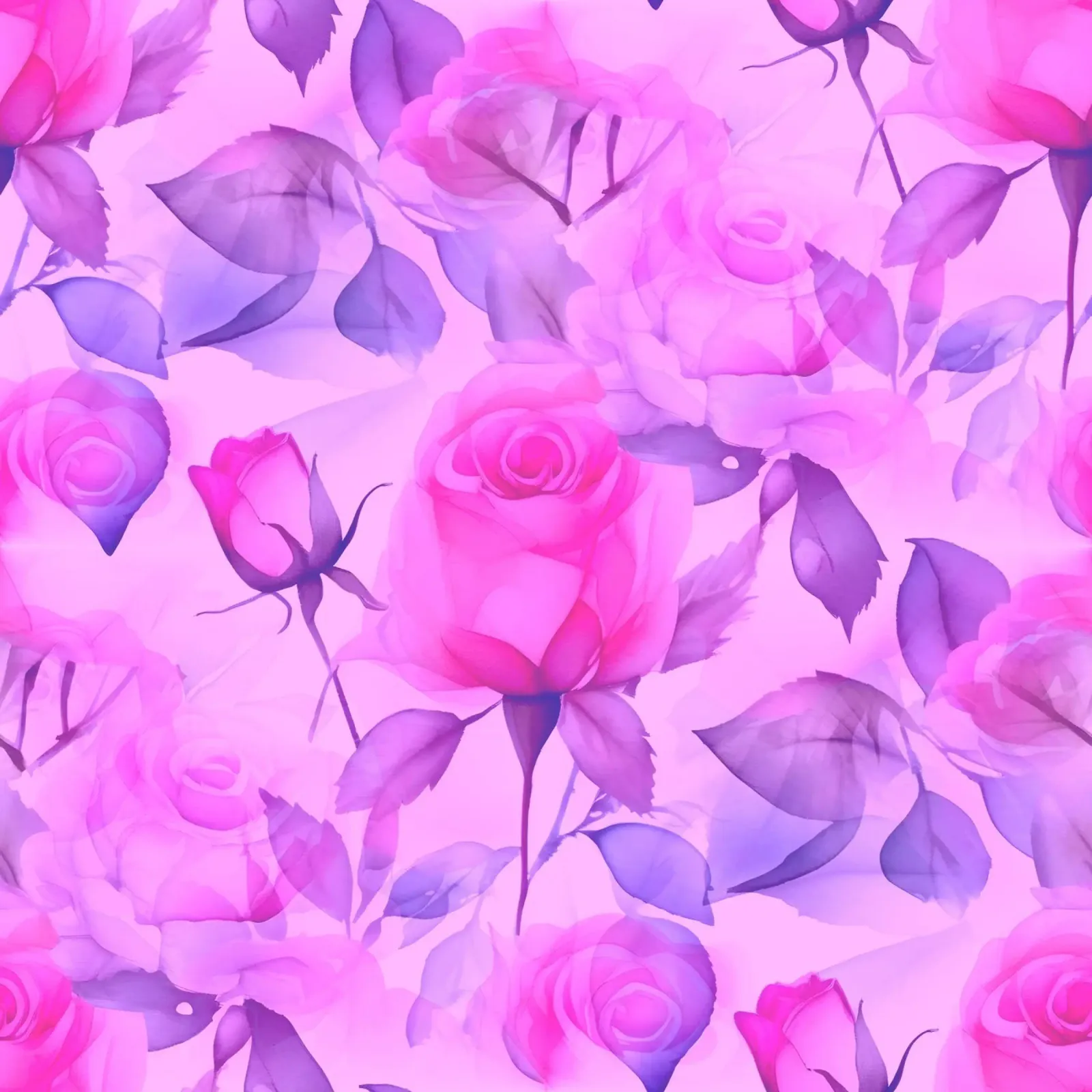 Zarte Rosen Rosa und Blau Alu-Dibond von SilverPegasus