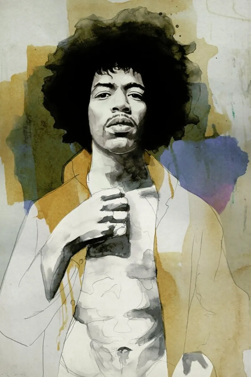 Jimi Hendrix carta hahnemühle da David Diehl