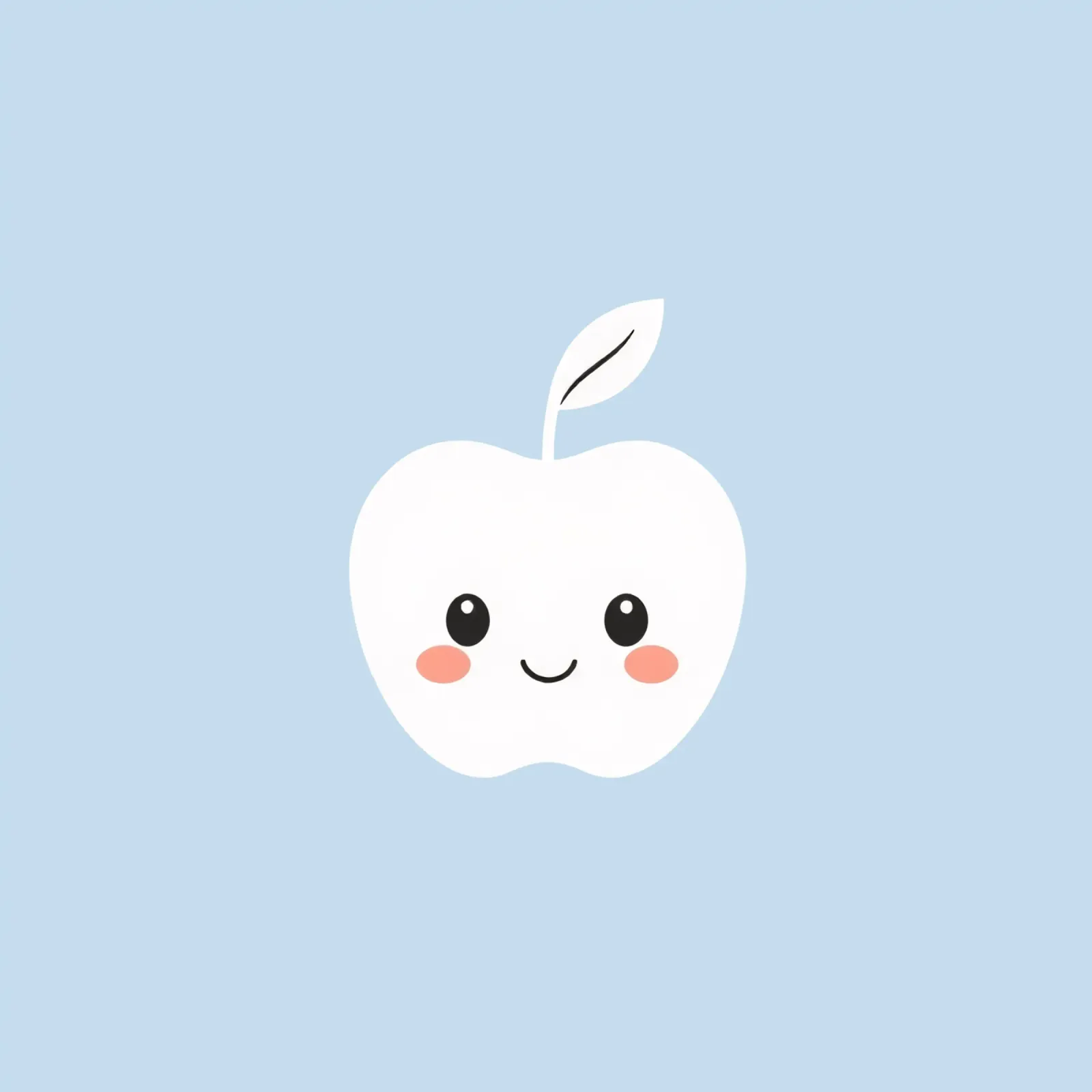 Cute smiling apple character with a friendly face canvas by DesignDoodle