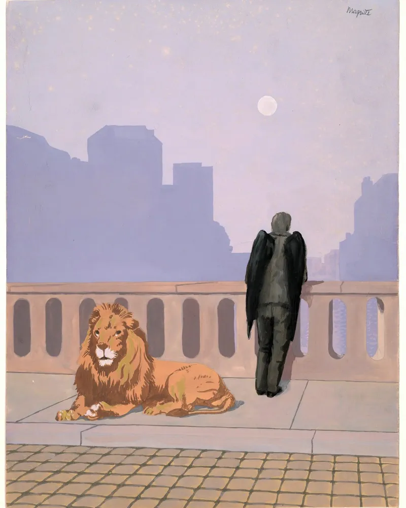 "Nostalgia di casa" di René Magritte poster con telaio in legno da Classic Art Prints
