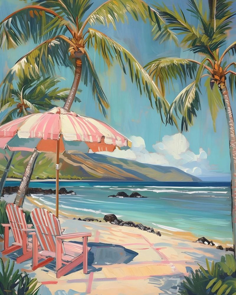 Jörg Gamroth - Impressionistischer Tropenstrand, Leben an der Küste, Leinwand von ClubArt