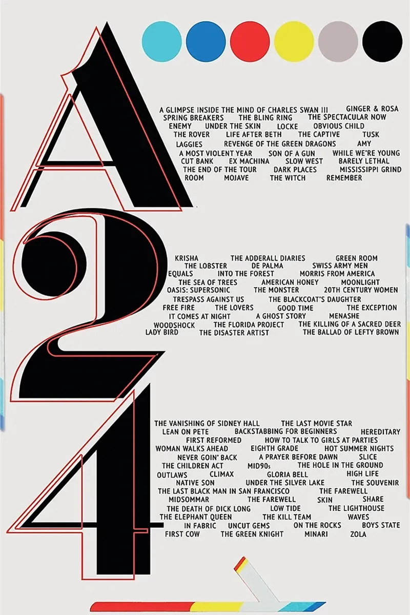 A24 Films Typography pellicola backlit da Attaboy Dsgn