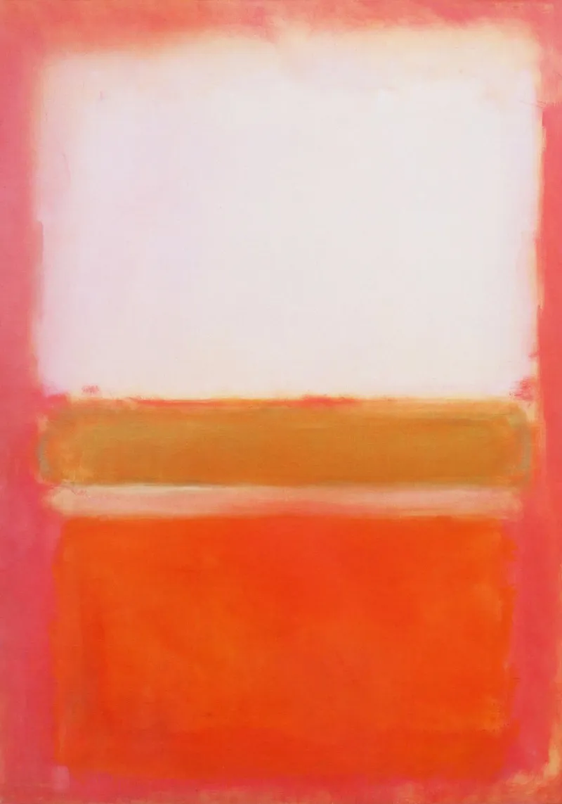 "Senza titolo (bianco, rosa e senape)" di Mark Rothko poster con telaio in legno da Classic Art Prints