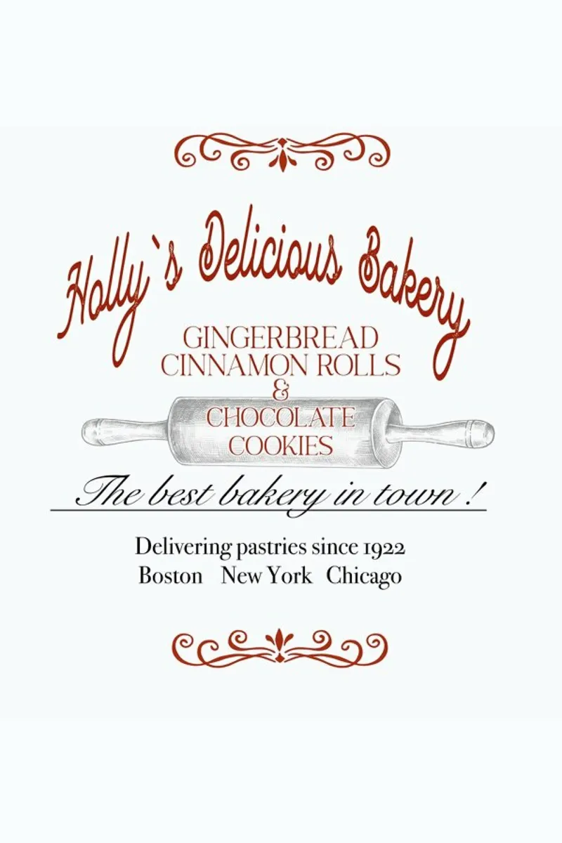 Vintage Holidays Bakery poster con telaio in plastica da Monika Strigel