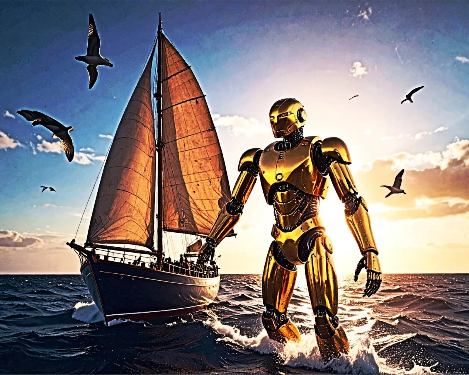 ROBOT AVEC VOILIER. hahnemühle de Thierry vobmann photography