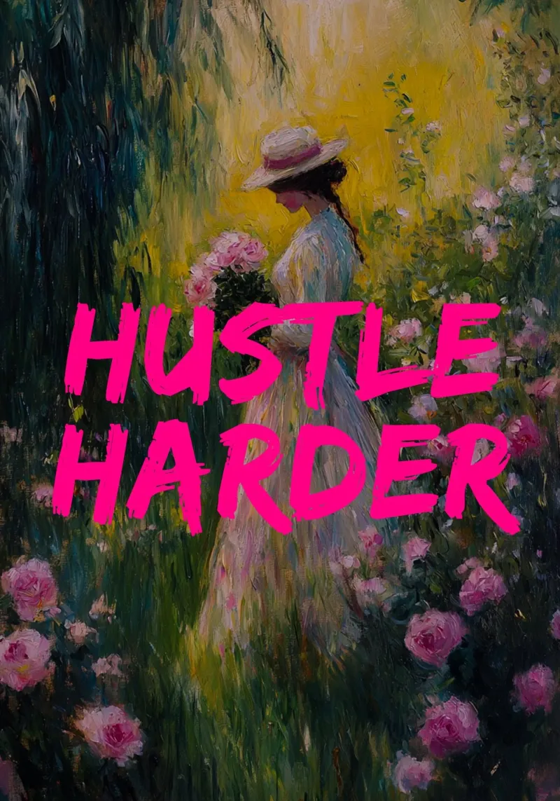 Hustle Harder poster con telaio in plastica da fraeuleinvonfuchs