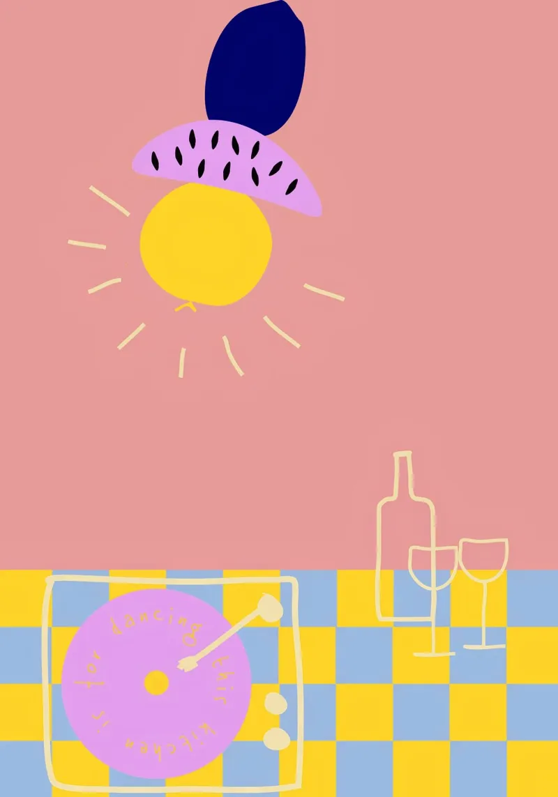this kitchen is for dancing. poster con telaio in plastica da FRICKE DESIGN