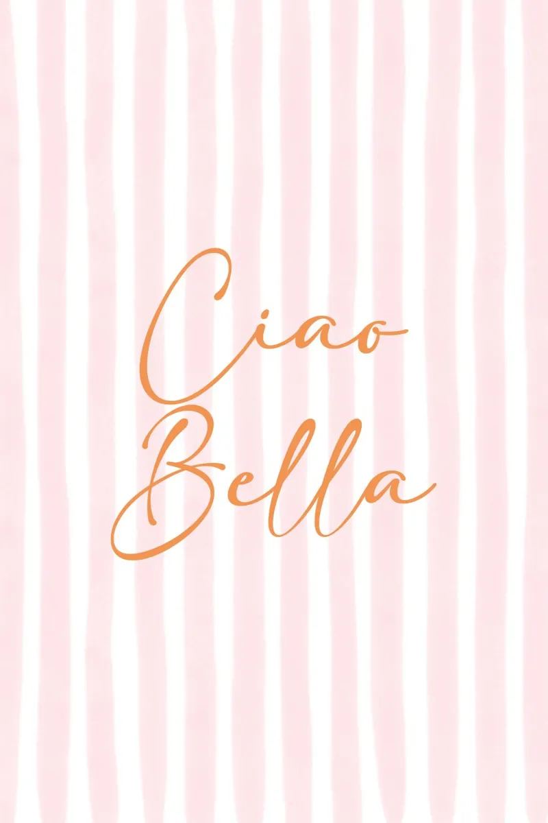 Ciao Bella, Zomerafdruk, Italiaanse kunst poster met aluminium frame van ArtHaus