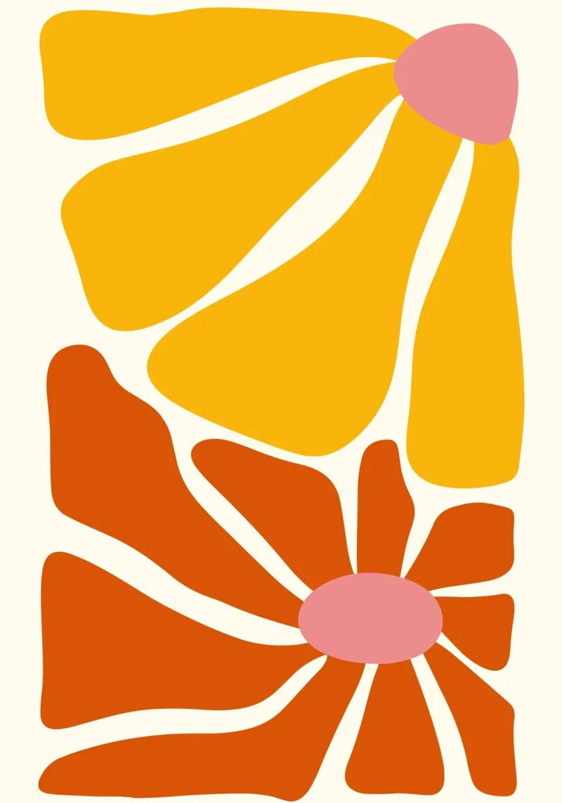 Petali illuminati dal sole - Stampa floreale astratta anni '70 poster da ClubArt