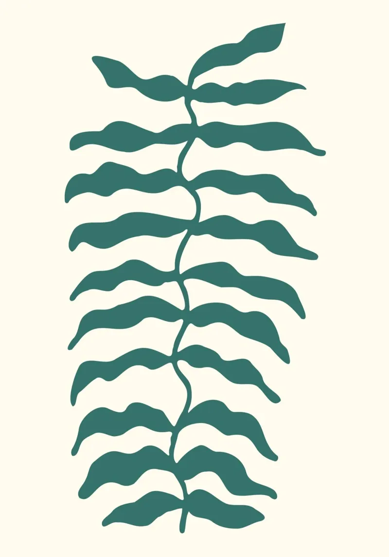 Fronde de fougère minimaliste - Impression d'art botanique organique toile de ClubArt