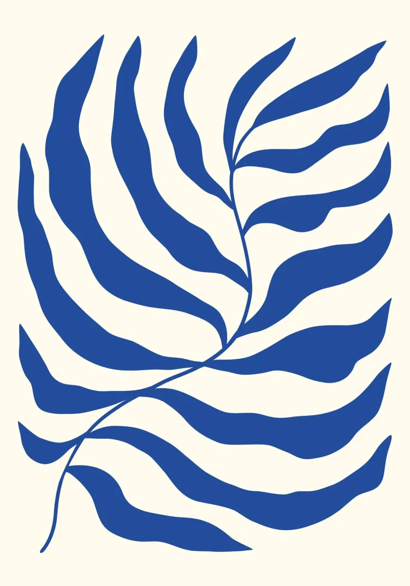 Matisse Algas Azules - Arte Botánico Abstracto Recortable metacrilato de ClubArt