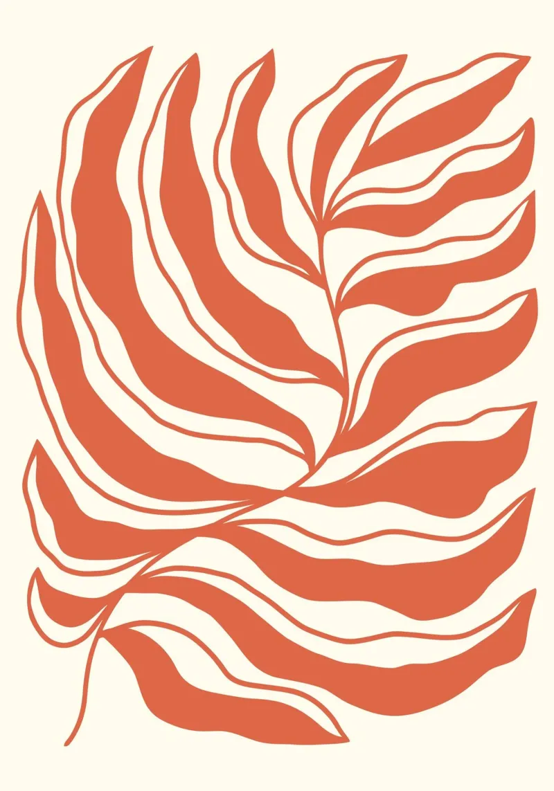 Matisse Nature's Hues - Organic Burnt Orange Leaf Art hahnemühle by ClubArt