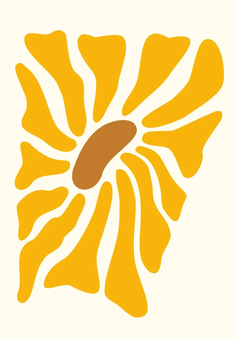 Big Sun Postcard - Abstract Golden Bloom Art canvas by ClubArt