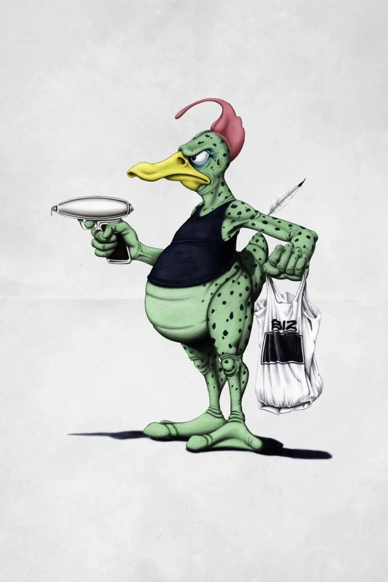 Space Duck (Wordless) pellicola backlit da Rob Art | Illustration
