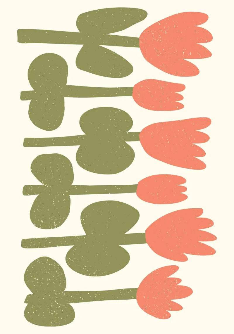 Floraler Kunstdruck aus der Mitte des Jahrhunderts - Botanischer Wandschmuck Poster von ClubArt