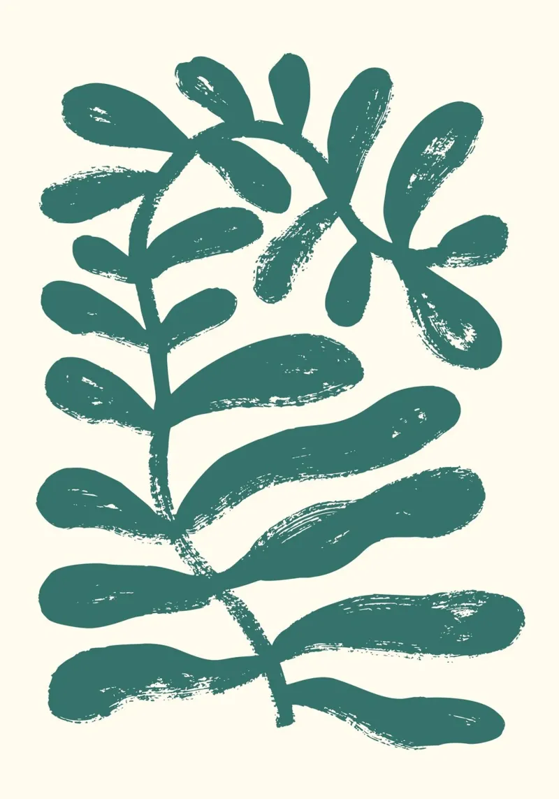 Follaje a pincel inspirado en Matisse - Abstracto Botánico P metacrilato de ClubArt