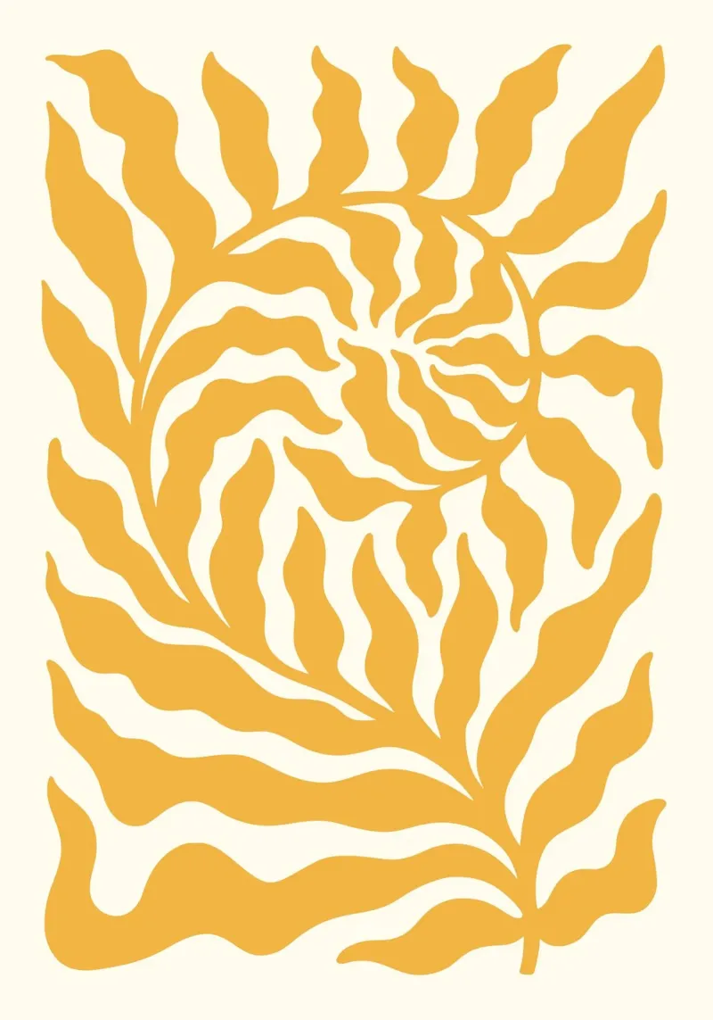Vortice d'oro astratto - Stampa solare botanica moderna plexiglass da ClubArt