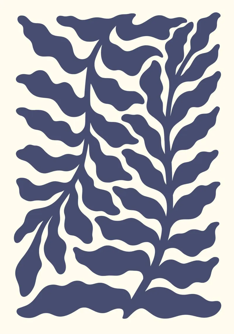 Matisse Inspired Indigo Foliage - Abstract Botanical Print canvas by ClubArt