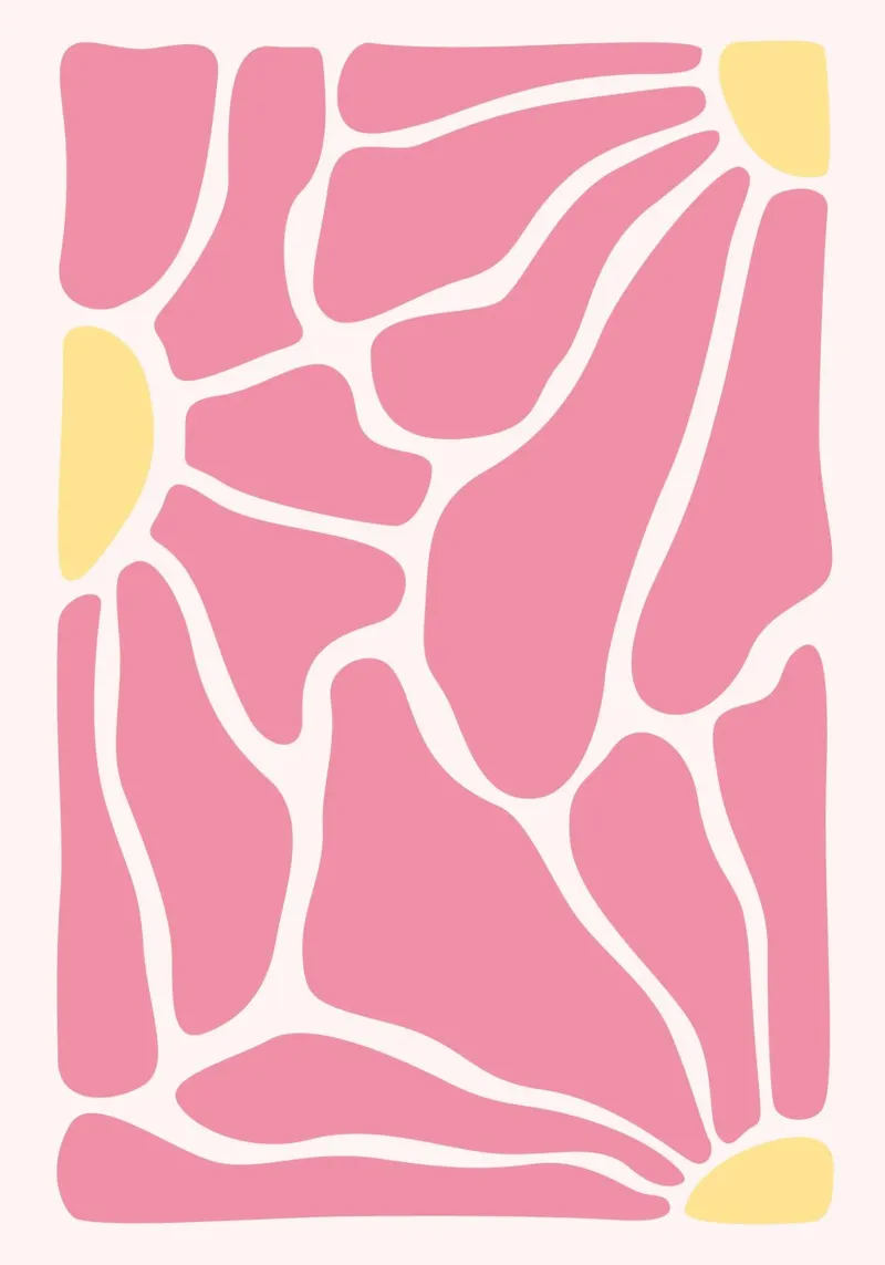 Mosaico astratto di fiori rosa - Arte floreale geometrica moderna carta hahnemühle da ClubArt