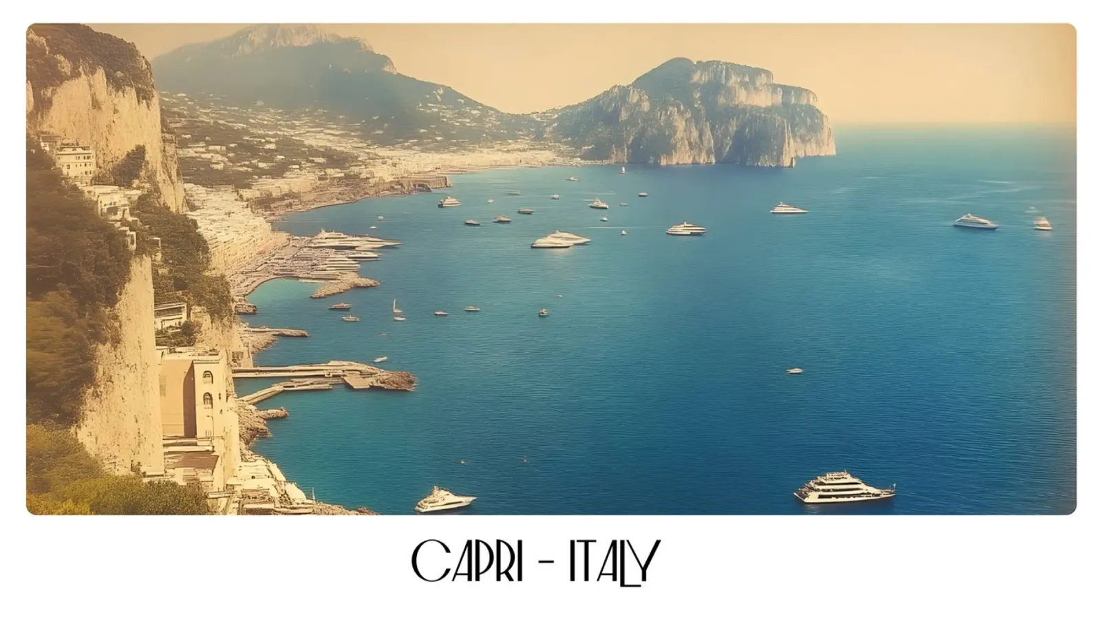 Capri Italia Vintage Costa Mediterráneo Póster de viaje poster de ClubArt