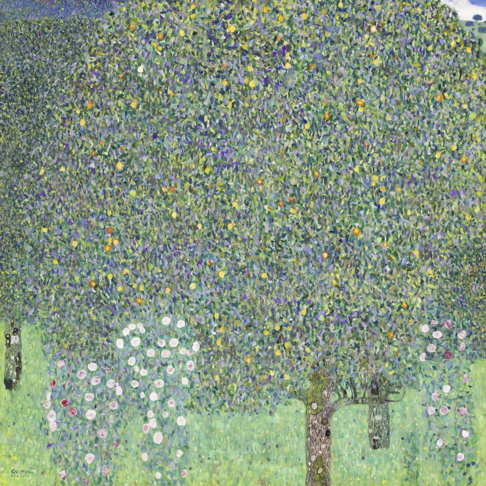 Gustav Klimt - Rosensträucher unter Bäumen (1905) Poster von Analic