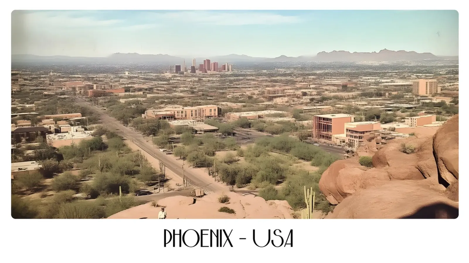 Phoenix Arizona Camelback View - Arte del deserto sud-occidentale carta hahnemühle da ClubArt