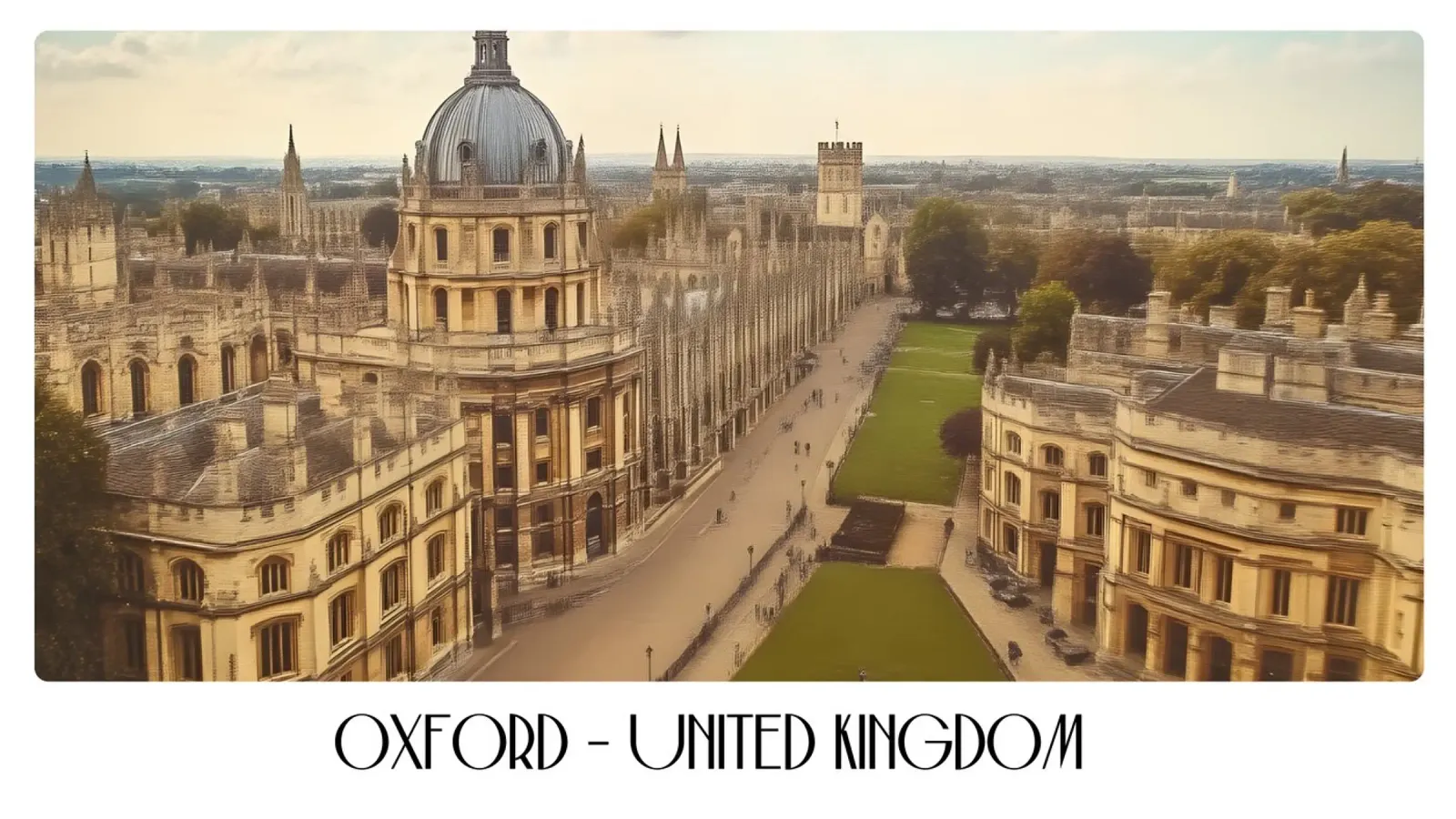 Oxford University Cityscape - UK Vintage Academic Art hahnemühle by ClubArt
