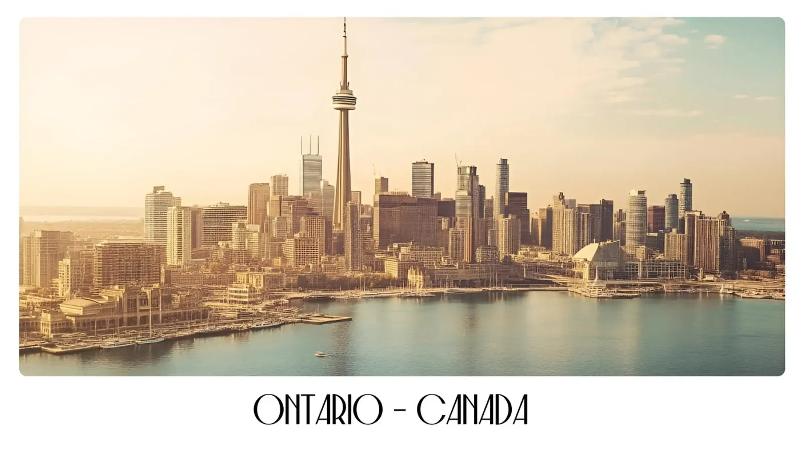 Toronto CN Tower Skyline - Canada Stedelijke Retro Kunst canvas met Baklijst van ClubArt