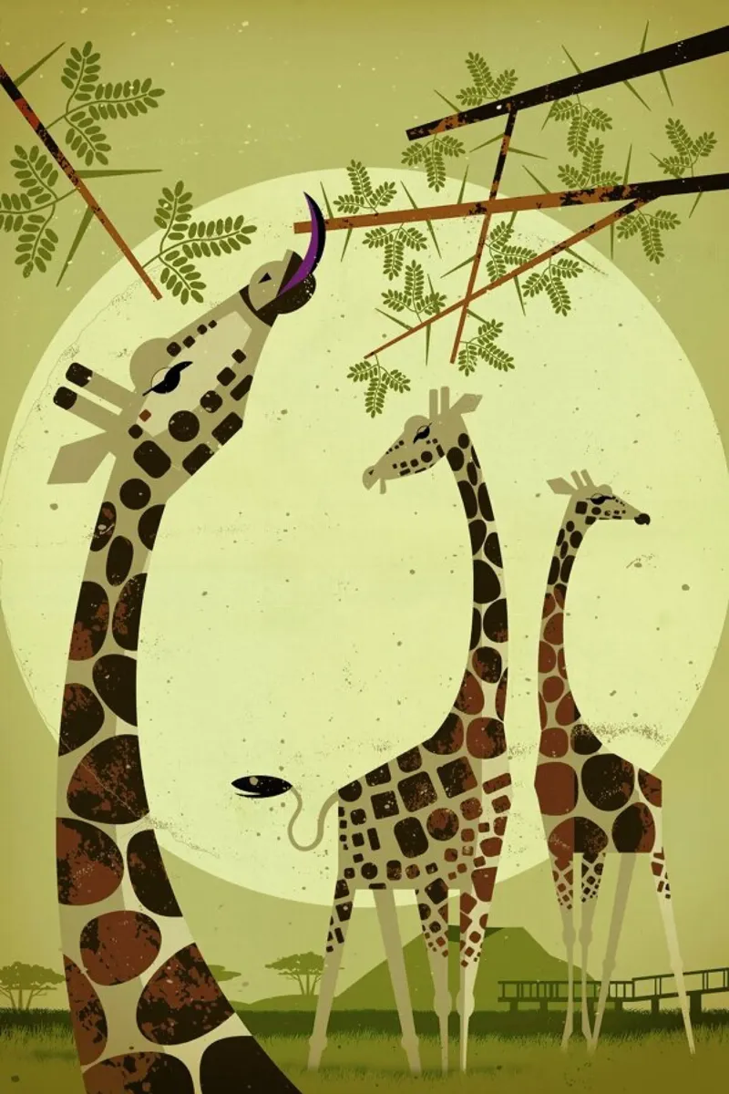 Giraffes pellicola backlit da Dieter Braun