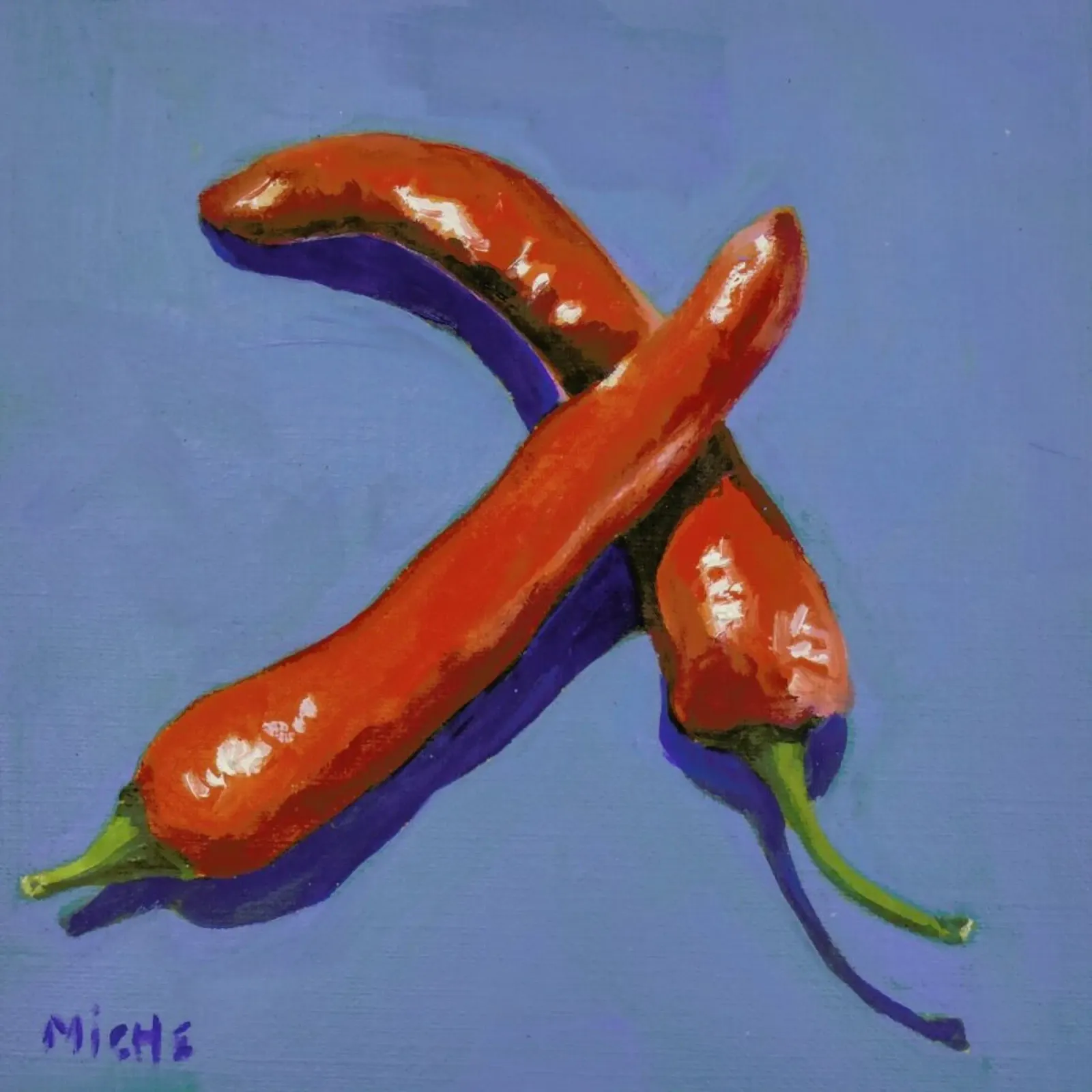 Chillis on Blue pellicola backlit da Miche Watkins
