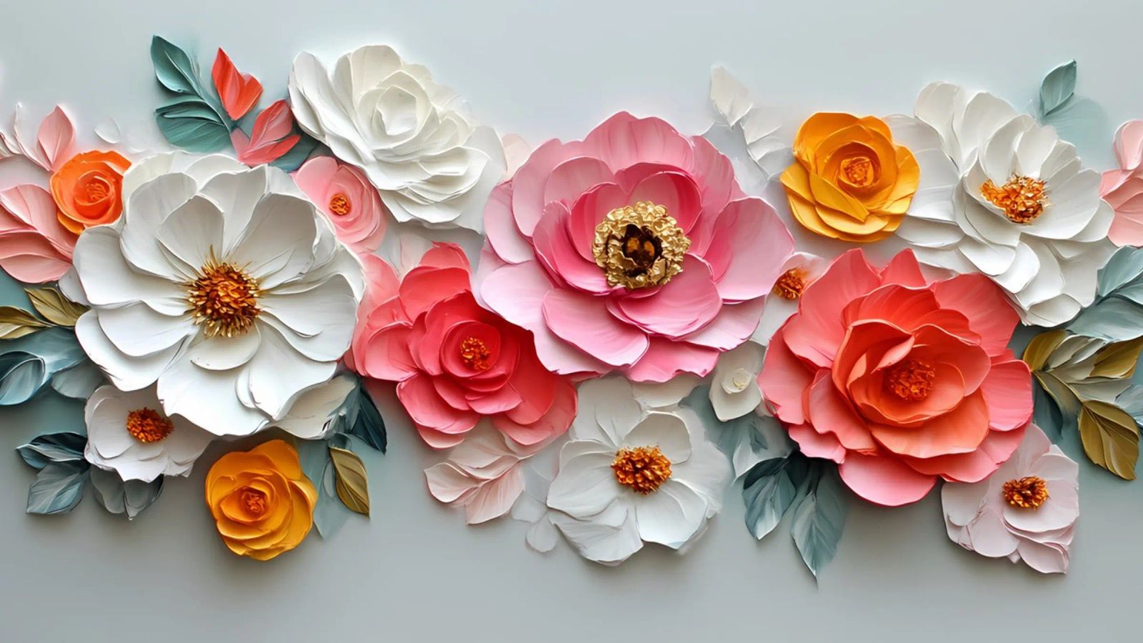 Fleur géante en papier - Décoration murale florale texturée poster de ClubArt