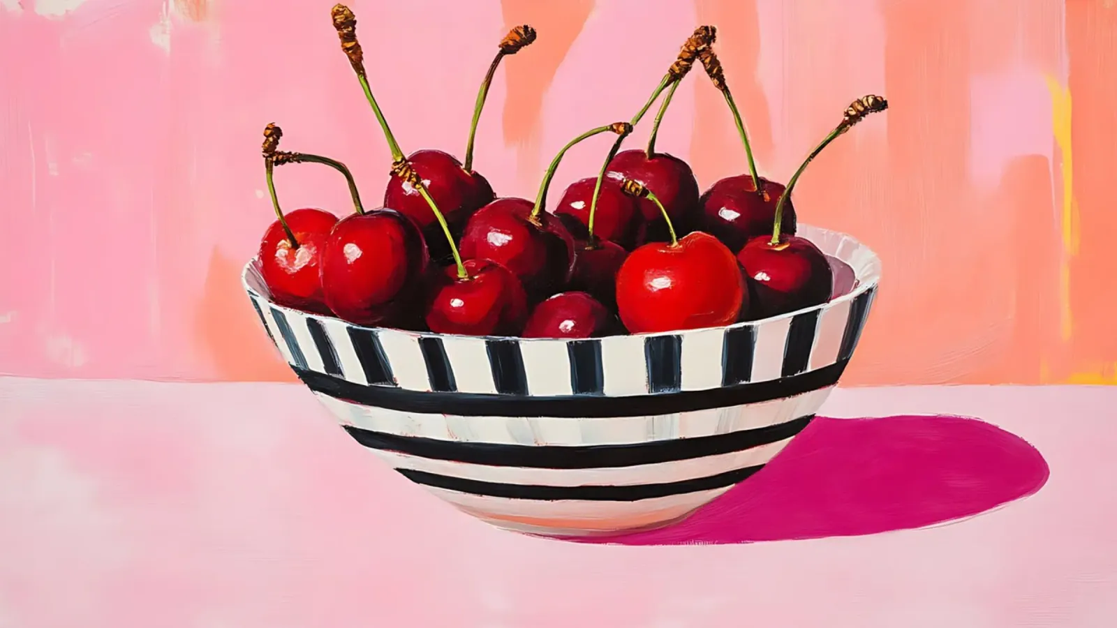 J.O. Han Kersen Kom Pop Art - Modern Keukendecor canvas met Baklijst van ClubArt