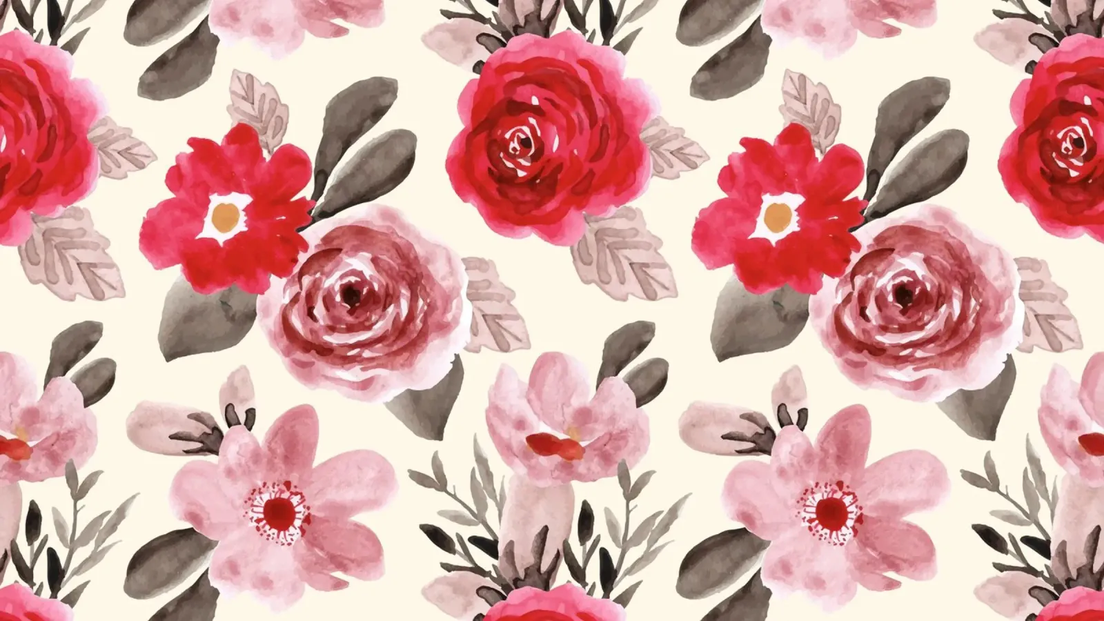 Modello di rosa rossa - Acquerello floreale da parete carta hahnemühle da ClubArt