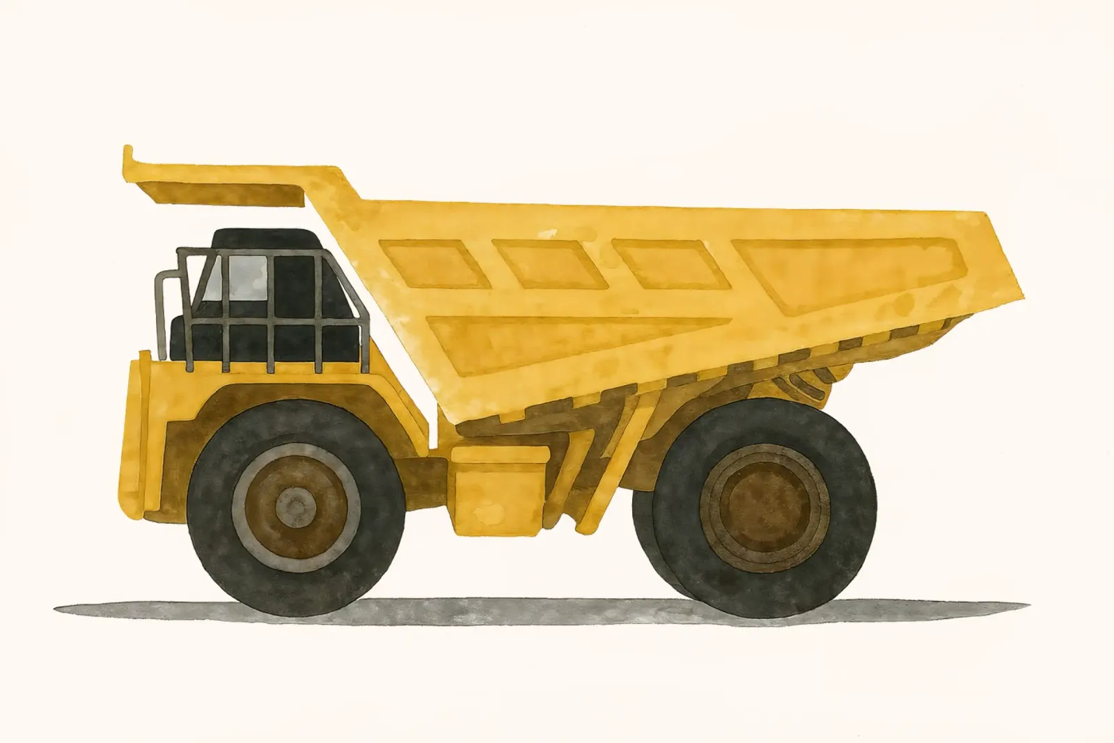 Big Yellow Dumper: il sogno di un bambino su ruote poster con telaio in alluminio da KidzStudio